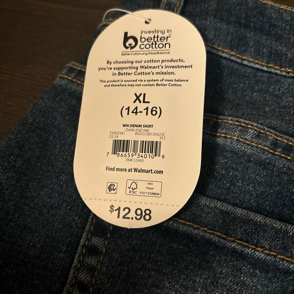 Wonder Nation Girls Blue Jean Skirt - Picture 2 of 7